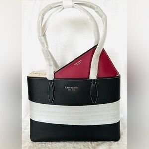 Kate Spade Black Tote with Burgundy Pouch